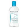 Eticheta flaconului Hydrabio H2O cu mențiunile pentru față și ochi, brevetul Aquagenium și volumul de 500 ml