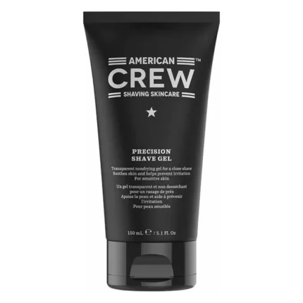 Tub negru de gel de ras American Crew Precision Shave Gel de 150 ml, cu capac negru