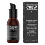 Flacon brun cu pompă și cutie neagră American Crew Ultra Gliding Shave Oil de 50 ml