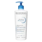 Flacon alb cu pompă Bioderma Atoderm PP Baume de 500 ml, cu capac albastru