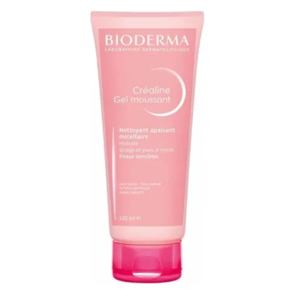 Tub roz de gel spumant Bioderma Créaline de 100 ml, cu capac roz închis