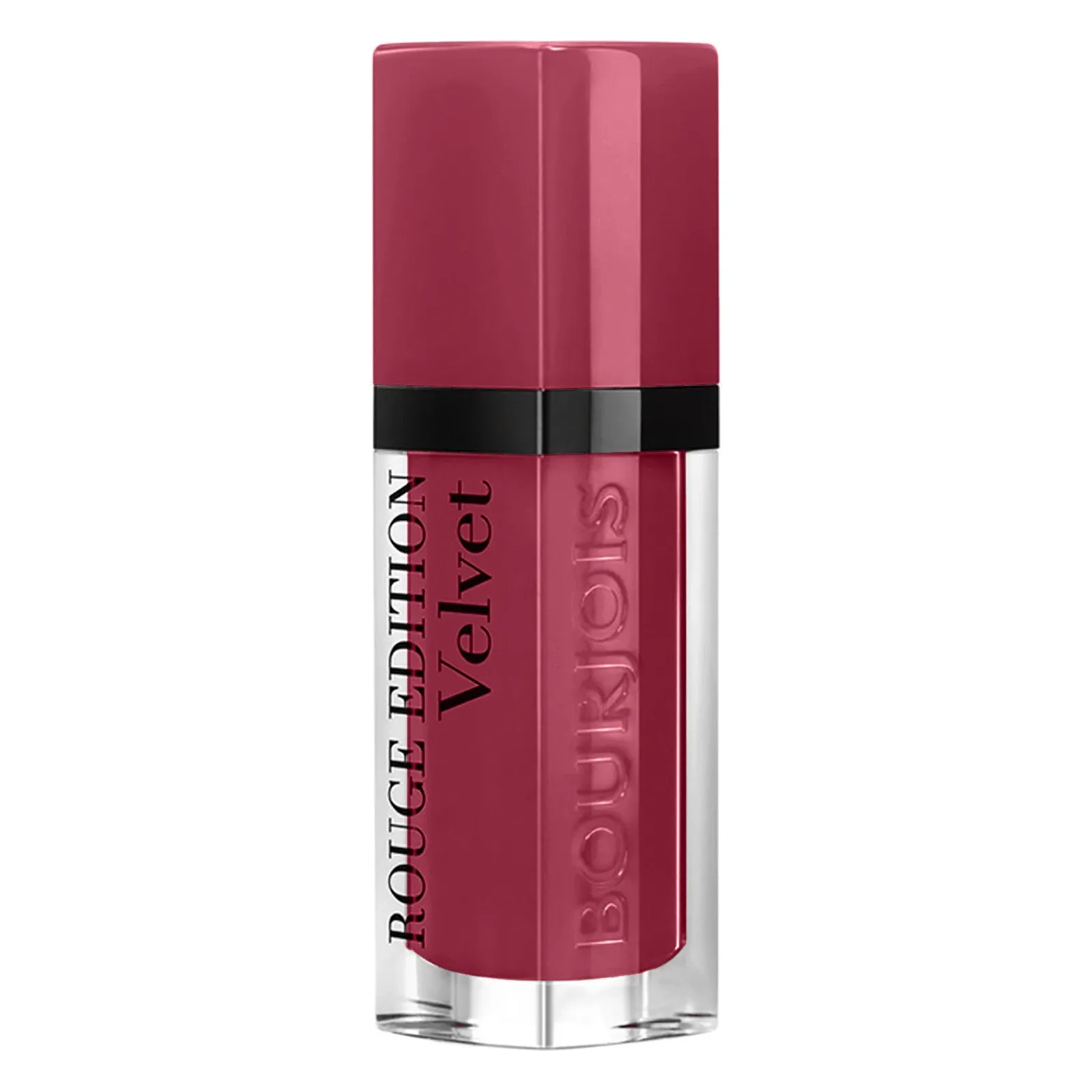 Ruj lichid Bourjois Rouge Edition Velvet 08 Grand Cru 7,7 ml Flacon închis de ruj lichid Bourjois Rouge Edition Velvet, cu capac roșu rece și corp transparent