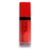 Flacon închis de ruj lichid Bourjois Rouge Edition Velvet, cu capac roșu și corp transparent