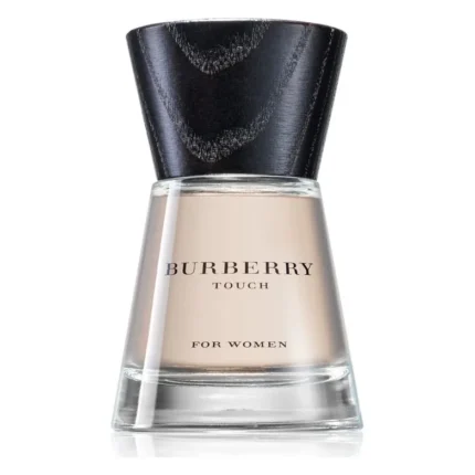 Flacon de sticlă Burberry Touch for Women cu capac conic negru și lichid roz-nude