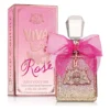 Cutie roz cu inscripția Viva La Juicy Rosé și flacon cu sclipici, fundă de tul roz