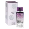 Cutie roz deschis cu inscripția Amethyst Éclat, alături de flaconul violet de parfum