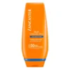 Eticheta flaconului Lancaster Soothing Comfort Milk, SPF 50 high protection, filtre UVB și UVA