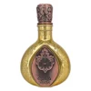 Flacon auriu de parfum Lattafa Pride Masa, cu plăcuță de cupru gravată și capac ornamentat
