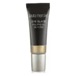 Tub negru cu capac argintiu de fard de ochi în gel Laura Mercier Eye Glacé, nuanța aurie Wet Sand