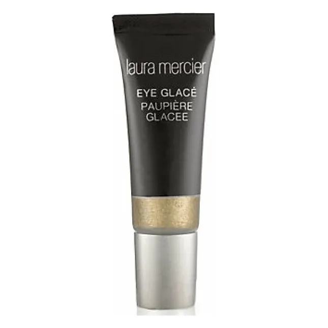 Fard de ochi în gel Laura Mercier Eye Glacé Wet Sand 7 g Tub negru cu capac argintiu de fard de ochi în gel Laura Mercier Eye Glacé, nuanța aurie Wet Sand