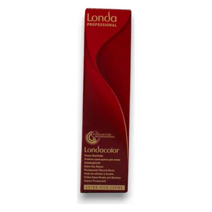 Vopsea Londacolor Londa Professional 60 ml — ambalajul de carton Cutie roșie Londa Professional Londacolor Extra Rich Crème de vopsea permanentă de păr