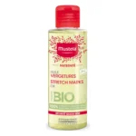 Flacon transparent de 105 ml cu ulei antivergeturi Mustela Maternité, capac roșu