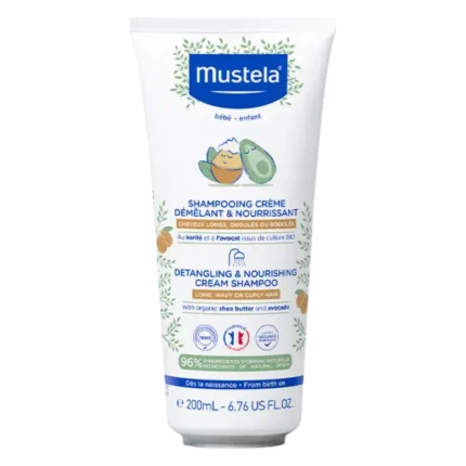Flacon de șampon nutritiv Mustela cu unt de shea pentru păr creț, 200 ml
