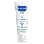 Tub alb de cremă emolientă Mustela Stelatopia pentru față, 40 ml, cu capac albastru