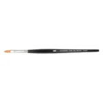 Pensulă cu mâner negru și vârf oval din fire chihlimbarii, cu inscripția UNIVERSAL OVAL GEL BRUSH