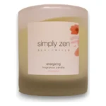 Borcan alb de lumânare parfumată Simply Zen Sensorials Energizing, cu etichetă roz