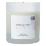 Borcan mat de lumânare Simply Zen Sensorials cocooning, cu etichetă albă și acuarelă violet