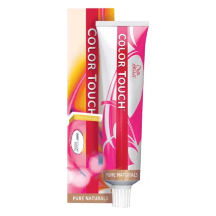 Cutie și tub roz de vopsea Wella Professionals Color Touch, marcate Pure Naturals