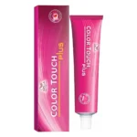 Cutie roz Color Touch Plus Wella Professionals și tubul de vopsea alături