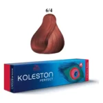 Cutie albastră Koleston Perfect cu banda Vibrant Reds, sigla P5 și mostra nuanței 6/4